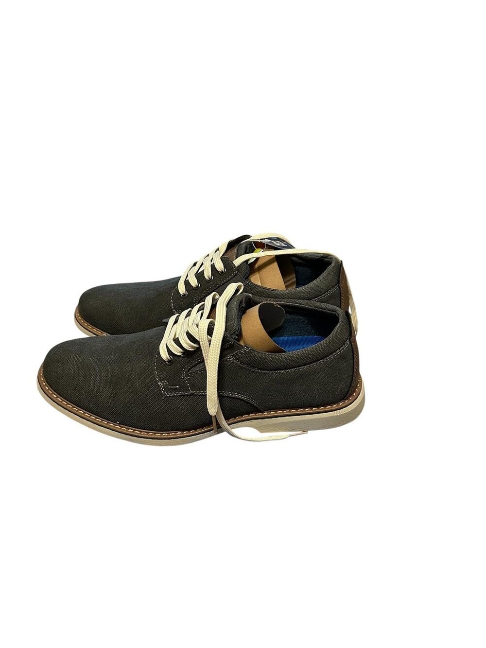 Nunn Bush Shoes Mens 10.5 W Gray Canvas Otto CNV PT OX Casual Comfort Sneakers